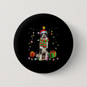 Border Collie Dog Tree Christmas Sweater Xmas Dogs 6 Cm Round Badge