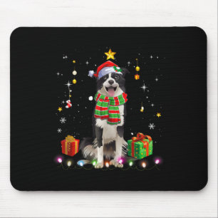 Border Collie Dog Tree Christmas Sweater Xmas Dogs Mouse Mat