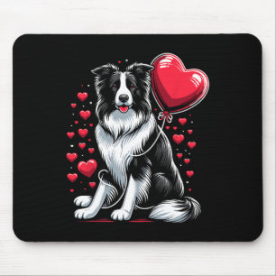 Border Collie Dog Valentine's Day Dog Owner Valent Mouse Mat