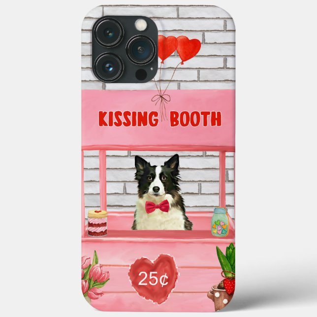Border Collie Dog Valentine's Day Kissing Booth Case-Mate iPhone Case (Back)