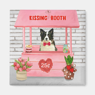 Border Collie Dog Valentine's Day Kissing Booth Magnet