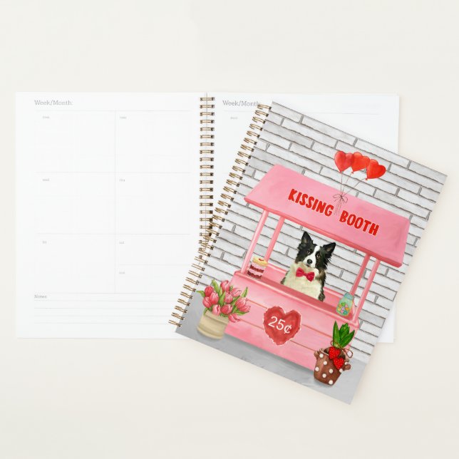 Border Collie Dog Valentine's Day Kissing Booth Planner (Display)