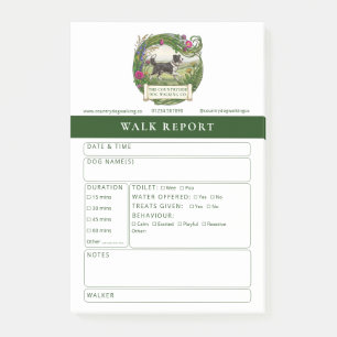 Border Collie Dog Walk Report Custom Post-It Notes