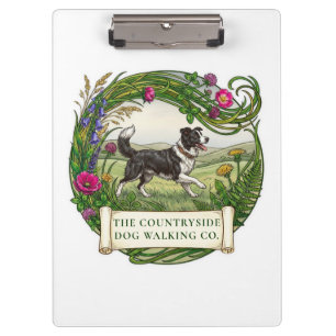 Border Collie Dog Walker Custom Clipboard