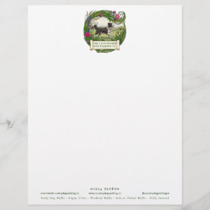 Border Collie Dog Walker Custom Letterhead