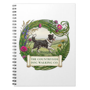 Border Collie Dog Walker Custom Notebook