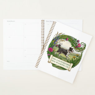 Border Collie Dog Walker Custom Planner Diary
