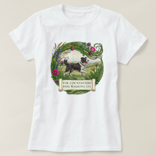 Border Collie Dog Walker Custom T-Shirt