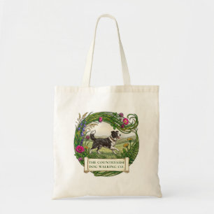 Border Collie Dog Walker Custom Tote Bag