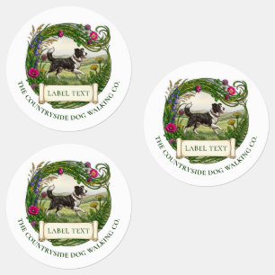 Border Collie Dog Walker Custom Waterproof Labels