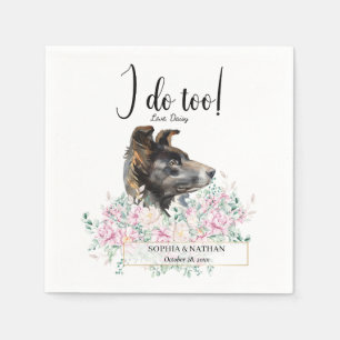 Border Collie Dog Wedding Cocktail Napkins