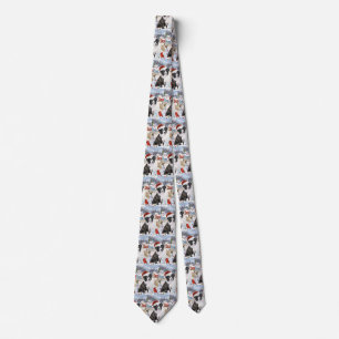 Border Collie Dog Winter Wonderland Christmas Joy Tie