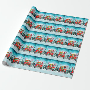 Border Collie dog with Christmas gifts Wrapping Paper