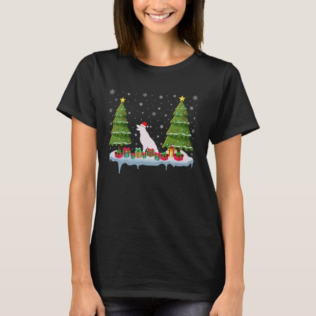 Border Collie Dog Xmas Tree Lighting Ugly Christma T-Shirt (Front)