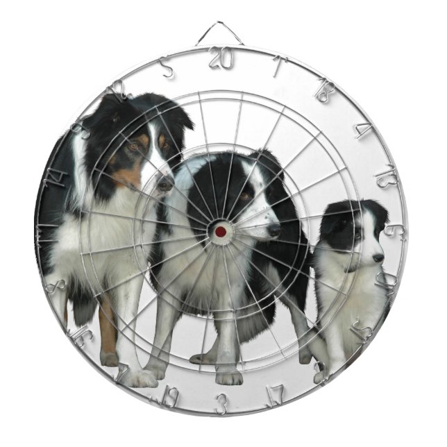 Border Collie Dogs Dartboard (Front)
