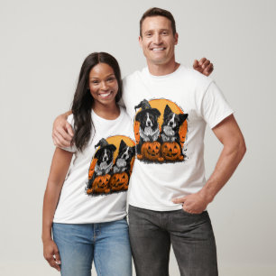 Border Collie Dogs Halloween Jack O Lanterns T-Shirt