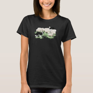 border collie dogs herding sheep T-Shirt