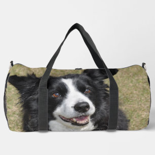 Border collie duffle bag