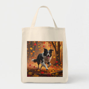 Border Collie Elegant Grocery Tote Bag
