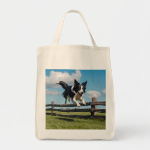Border Collie Elegant Grocery Tote Bag