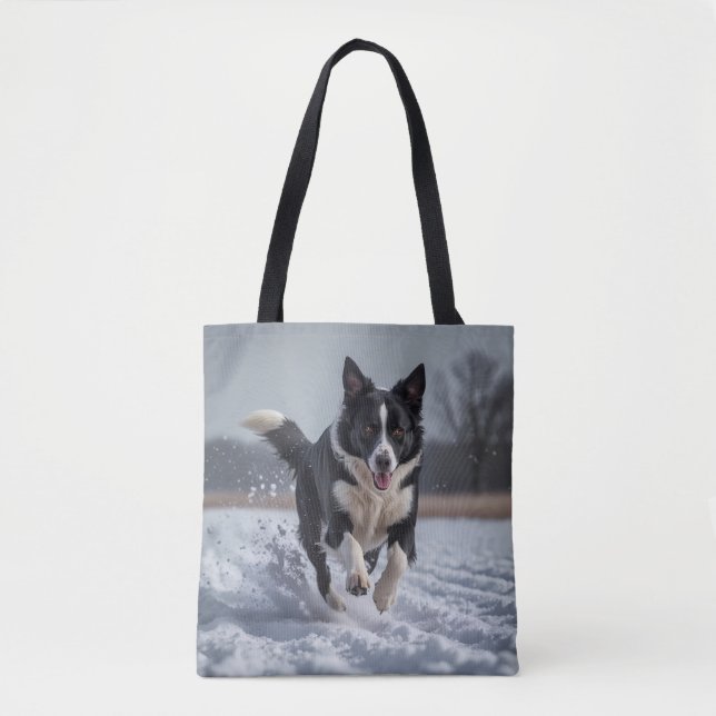 Border Collie Elegant Shoulder Tote Bag (Front)