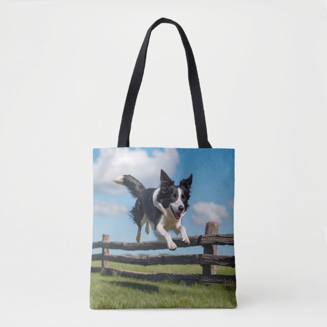Border Collie Elegant Shoulder Tote Bag (Front)