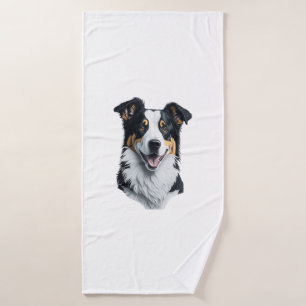 Border Collie face Bath Towel