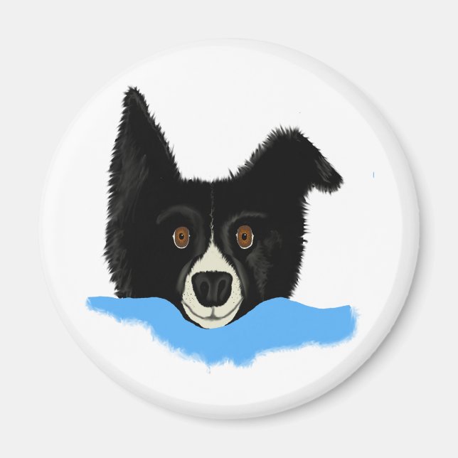 Border Collie Face Magnet (Front)