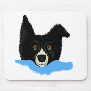 Border Collie Face Mouse Mat