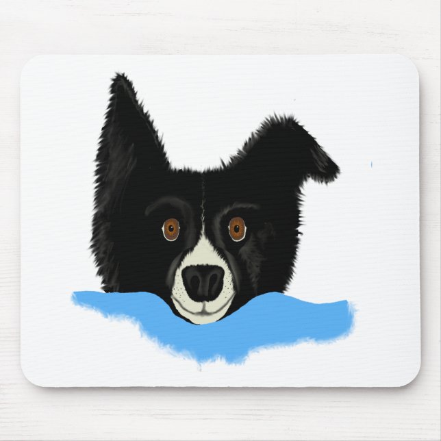 Border Collie Face Mouse Mat (Front)