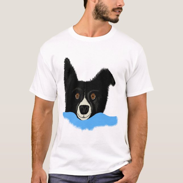 Border Collie Face T-Shirt (Front)