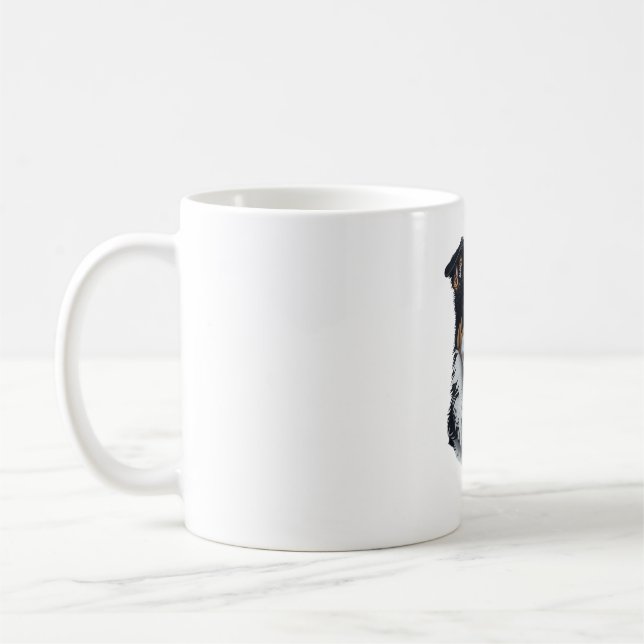 Border Collie face (with I Love text) Coffee Mug (Left)