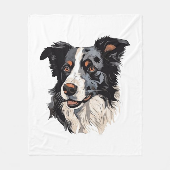 Border Collie Famous Design design - Smartest Fleece Blanket (Front)