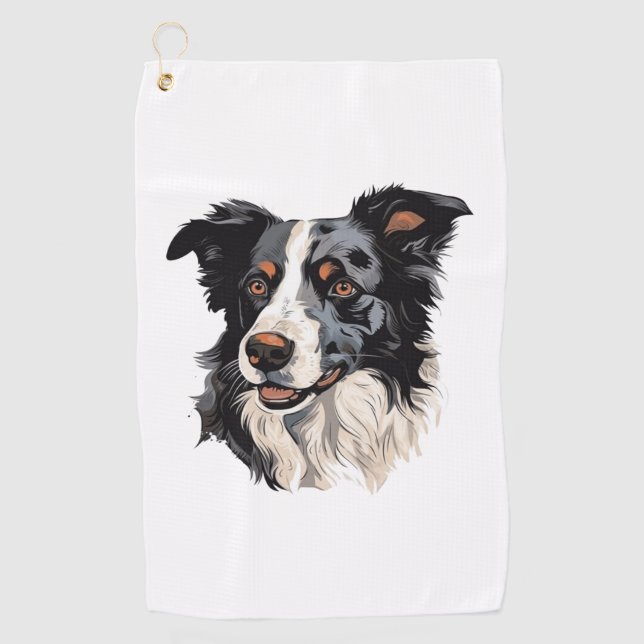 Border Collie Famous Design design - Smartest Golf Towel (Front)
