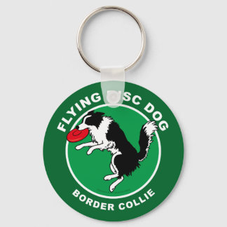 Border Collie Flying Disc Dog Keychain