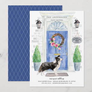 Border Collie Front Door Moving Announcement
