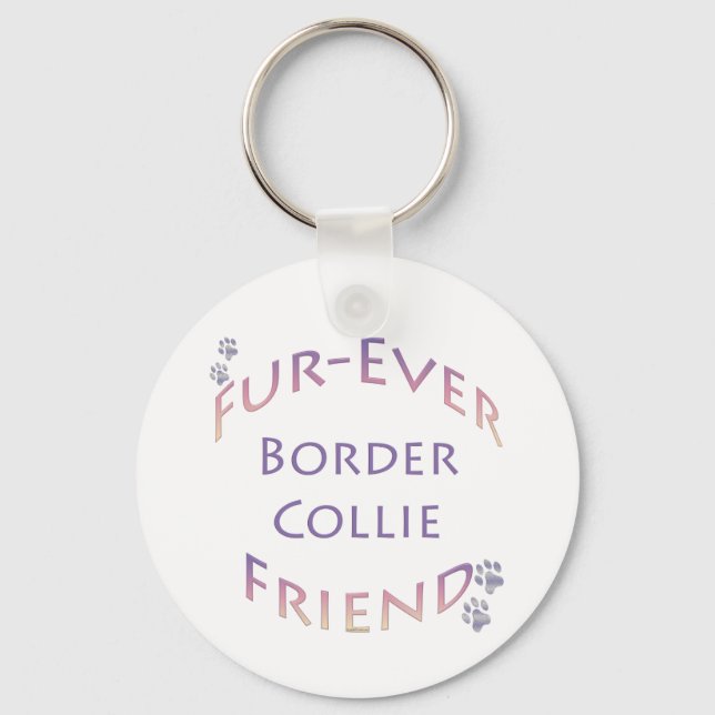 Border Collie Furever Key Ring (Front)