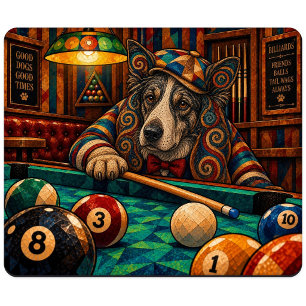 Border Collie, Geometric Mosaic Mouse Mat