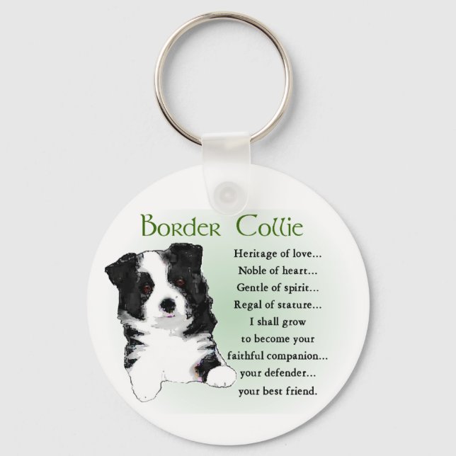 Border Collie Gifts Key Ring (Front)