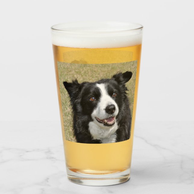 Border Collie Glass (Back Filled)