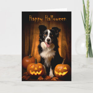 Border Collie Halloween Card