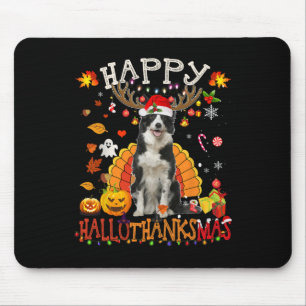 Border Collie Halloween Christmas Dog Happy Hallot Mouse Mat