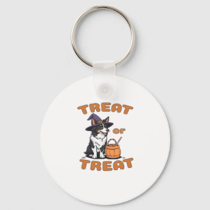 Border Collie Halloween Dog Costume �Treat or Trea Key Ring