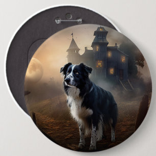 Border Collie Halloween Scary  6 Cm Round Badge