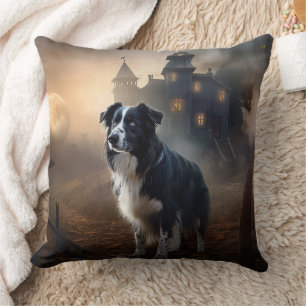 Border Collie Halloween Scary  Cushion