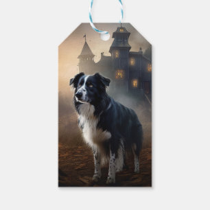 Border Collie Halloween Scary Gift Tags