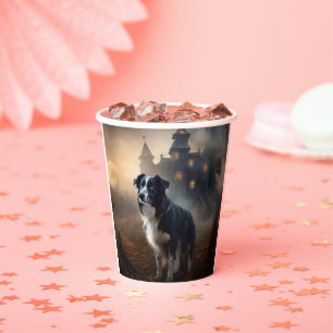 Border Collie Halloween Scary Paper Cups