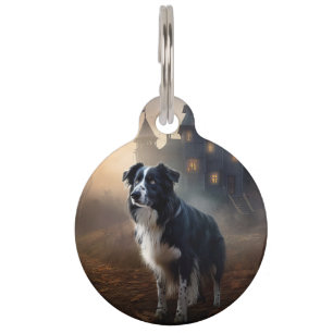 Border Collie Halloween Scary Pet Tag