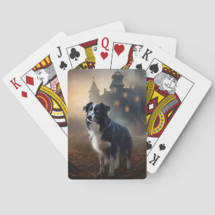 Border Collie Halloween Scary Playing Cards