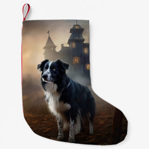 Border Collie Halloween Scary Small Christmas Stocking